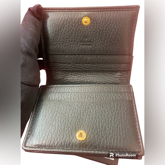 Gucci Black Petite Marmont Flap Leather Card Case Wallet 1000 Nero, Box, Dustbag - Picture 5 of 16